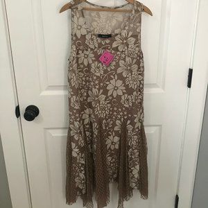 Floral lace accented dress